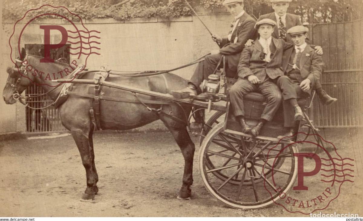 Fotograf&iacute;a antigua: RPPC CARRIAGE CARRUAJE CHARIOT WAGEN Bryan Goodman Collection