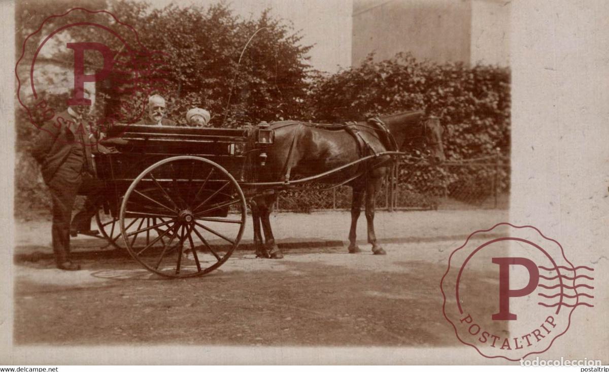 Fotograf&iacute;a antigua: RPPC CARRIAGE CARRUAJE CHARIOT WAGEN Bryan Goodman Collection