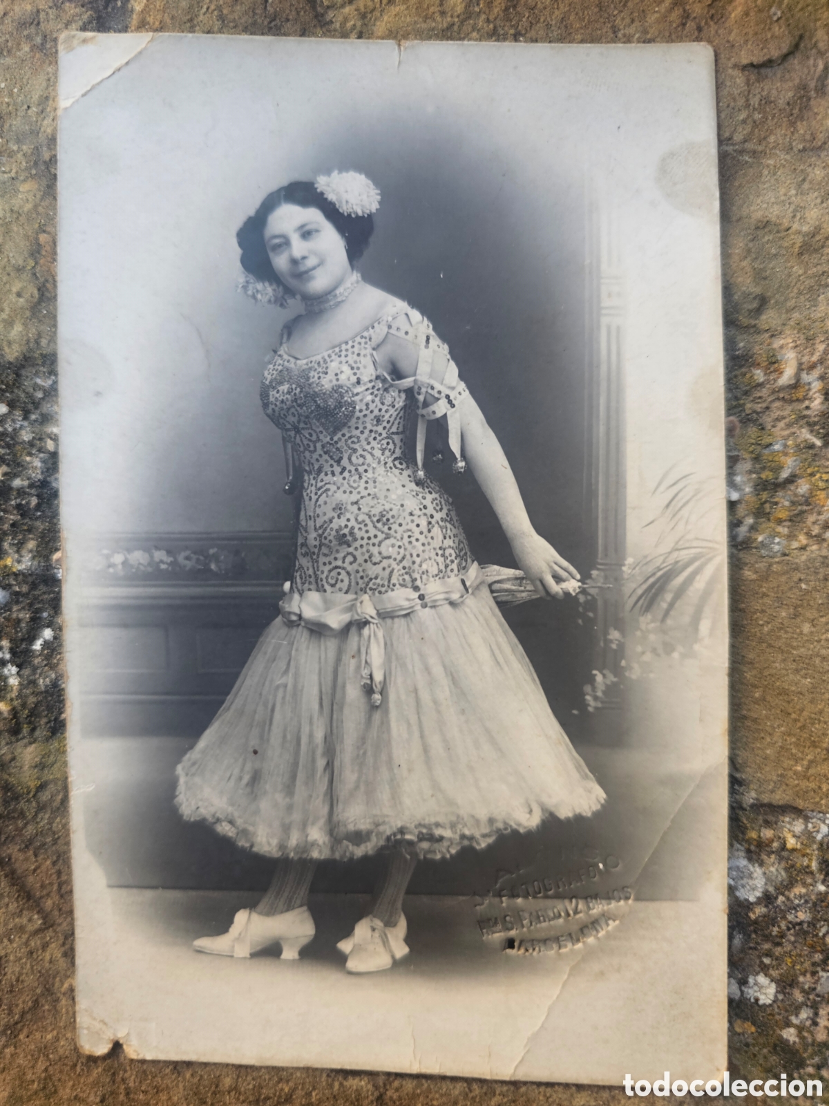 Fotograf&iacute;a antigua: Tarjeta Postal Vintage: Bailarina / Cupletista &Eacute;poca - Fot&oacute;grafo Alonso (S. Pablo 12, Barcelona) - P
