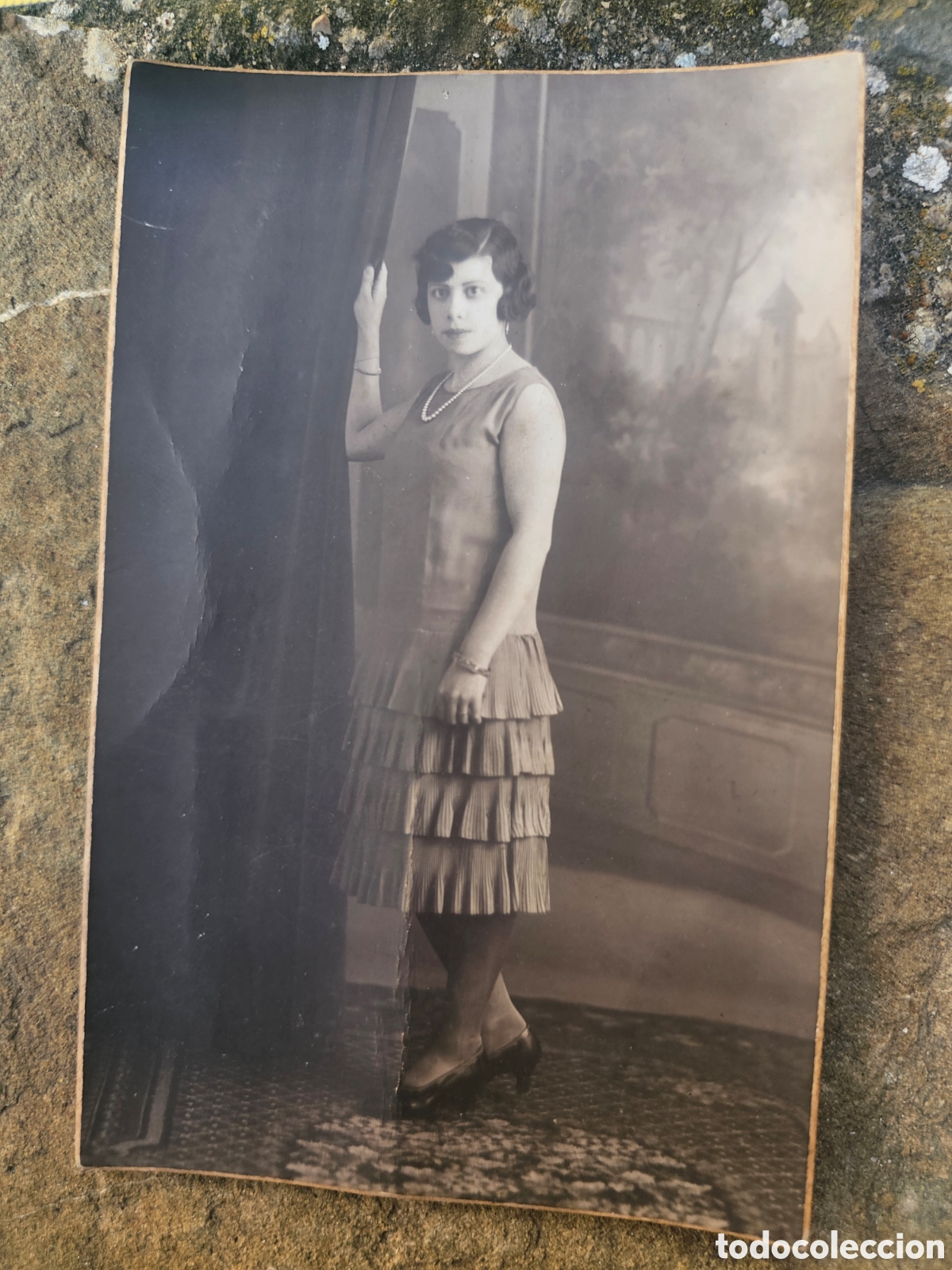 Fotograf&iacute;a antigua: Fotograf&iacute;a Antigua de &Eacute;poca &ndash; Retrato de Dama A&ntilde;os 20 / Moda Flapper (Original)