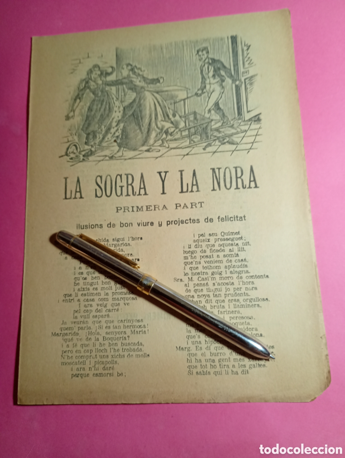 Fotograf&iacute;a antigua: PLIEGO DE CORDEL 'EN CATAL&Agrave; ''LA SOGRA Y LA MORA'' 1&ordf; Y 2&ordf; PARTE