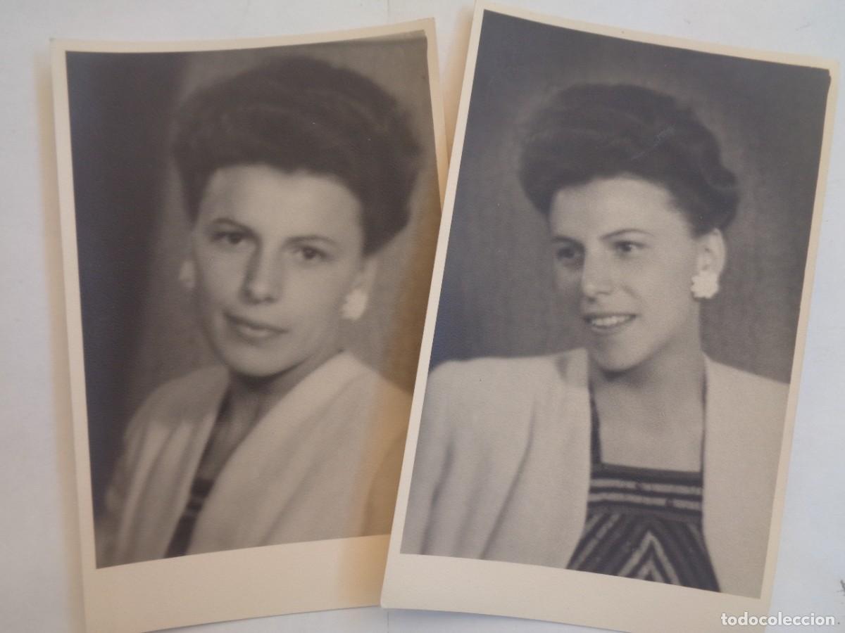Fotograf&iacute;a antigua: LOTE DE 2 FOTOS DE ESTUDIO DE BELLA MUJER , A&Ntilde;OS 40. DE G. MAJEK , VIENA