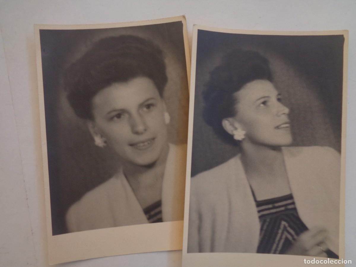 Fotograf&iacute;a antigua: LOTE DE 2 FOTOS DE ESTUDIO DE BELLA SE&Ntilde;ORITA , A&Ntilde;OS 40 . DE G. HAJEK , VIENA