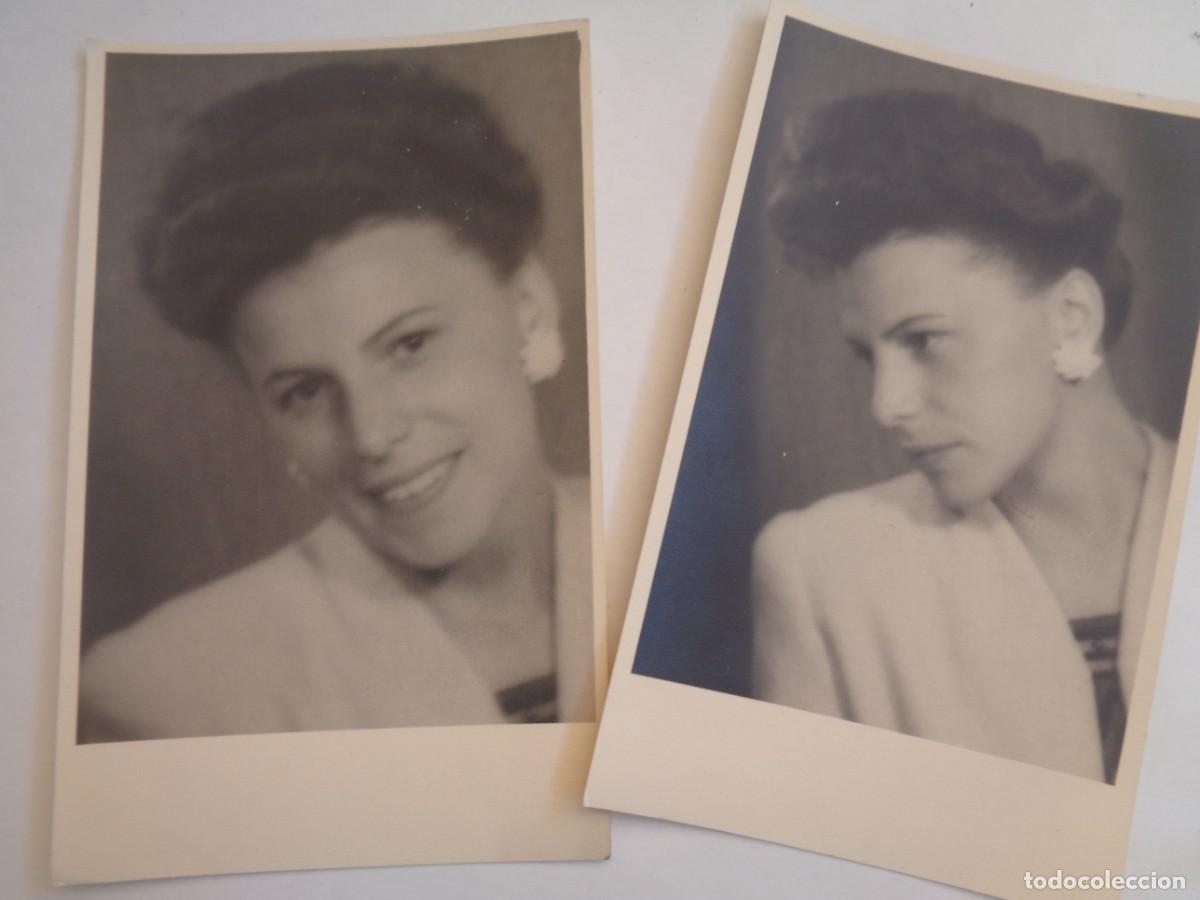 Fotograf&iacute;a antigua: LOTE DE 2 FOTOS DE ESTUDIO DE BELLA SE&Ntilde;ORITA , A&Ntilde;OS 40 . DE G. HAJEK , VIENA