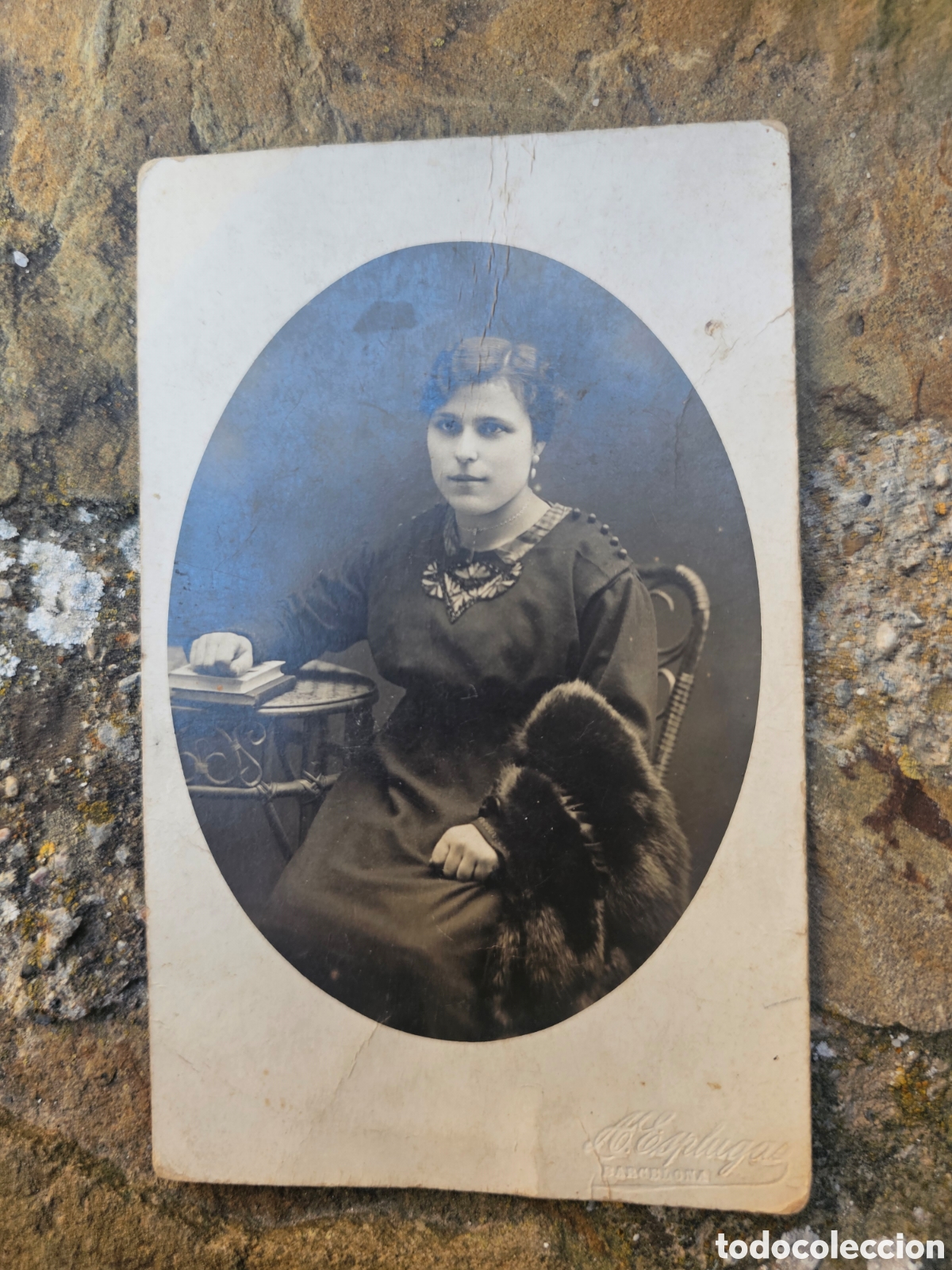 Fotograf&iacute;a antigua: Fotograf&iacute;a Antigua Formato Postal - Retrato Femenino &rdquo;A. Esplugas&rdquo; Barcelona (c. 1900-1915)