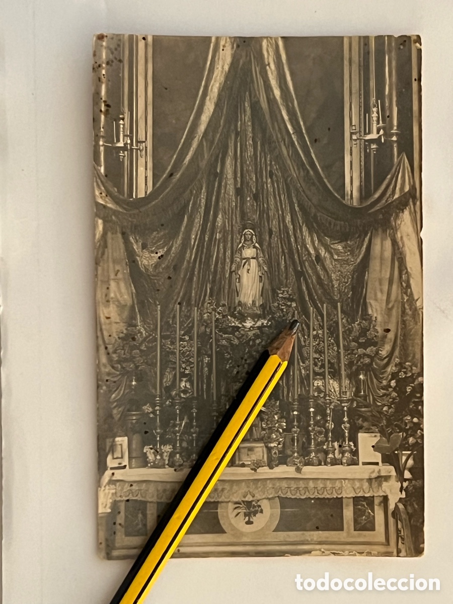 Fotograf&iacute;a antigua: VALENCIA. Altar devocional Virgen Milagrosa.. Iglesia por identificar.. Fotograf&iacute;a antigua (h.1920?)