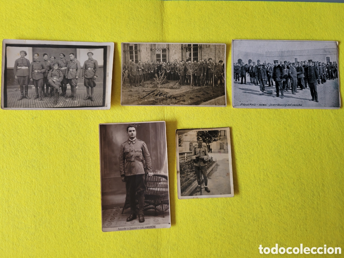 Fotograf&iacute;a antigua: LOTE 5 ANTIGUAS FOTOS POSTALES MILITARES