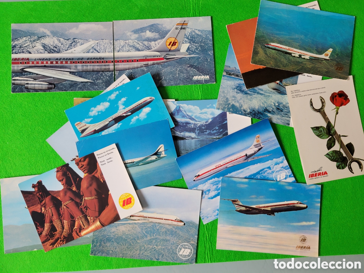 Alte Fotografie: LOTE 16 POSTALES PUBLICIDAD AVIONES IBERIA