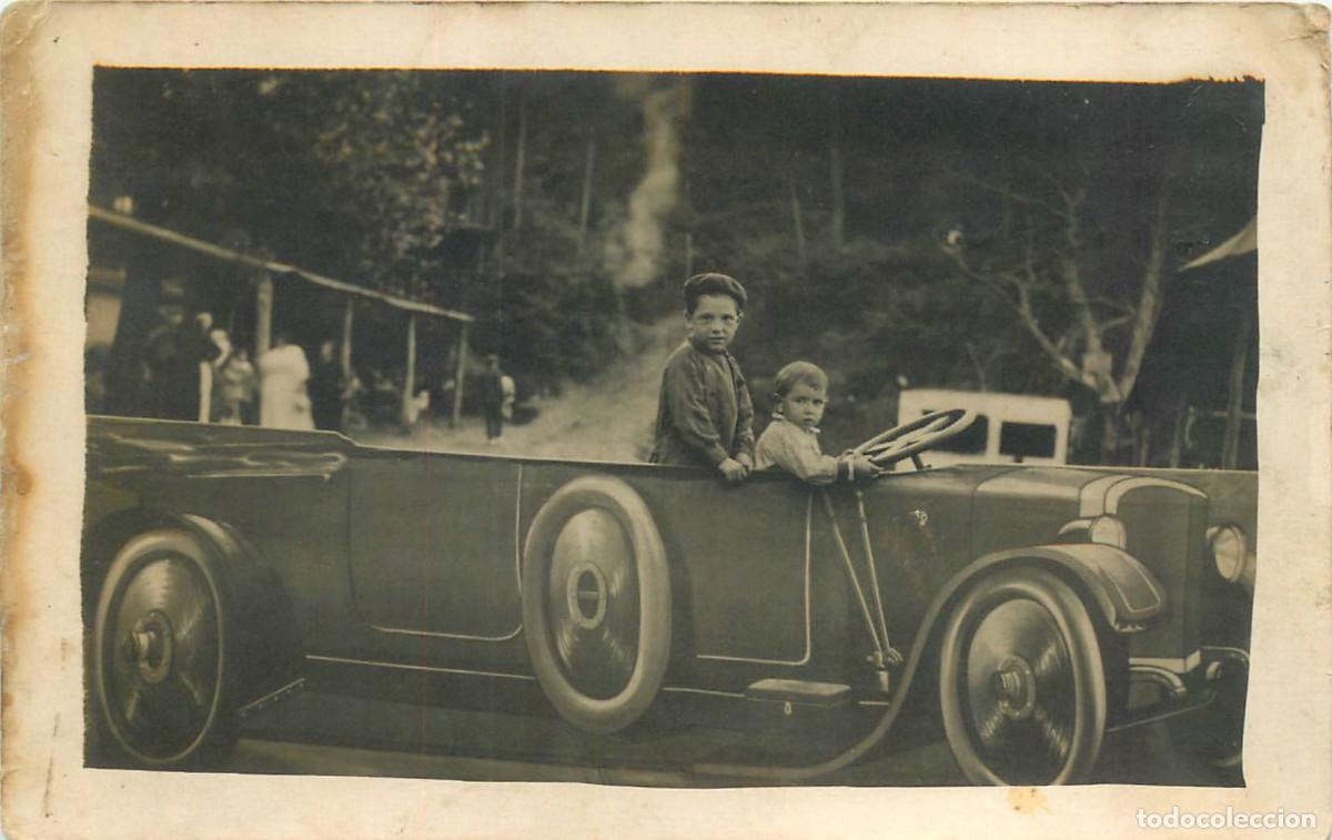 Fotograf&iacute;a antigua: Minutero - cotxe fira - coche feria