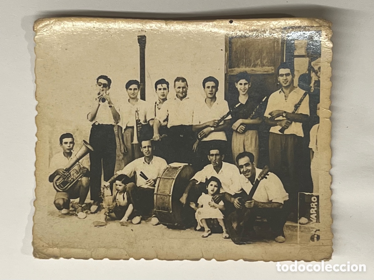 Fotograf&iacute;a antigua: ALCOY, MINUTEROS.. La vieja Banda de Musicos.. L. Navarro, fot&oacute;grafo, Verano de 1949