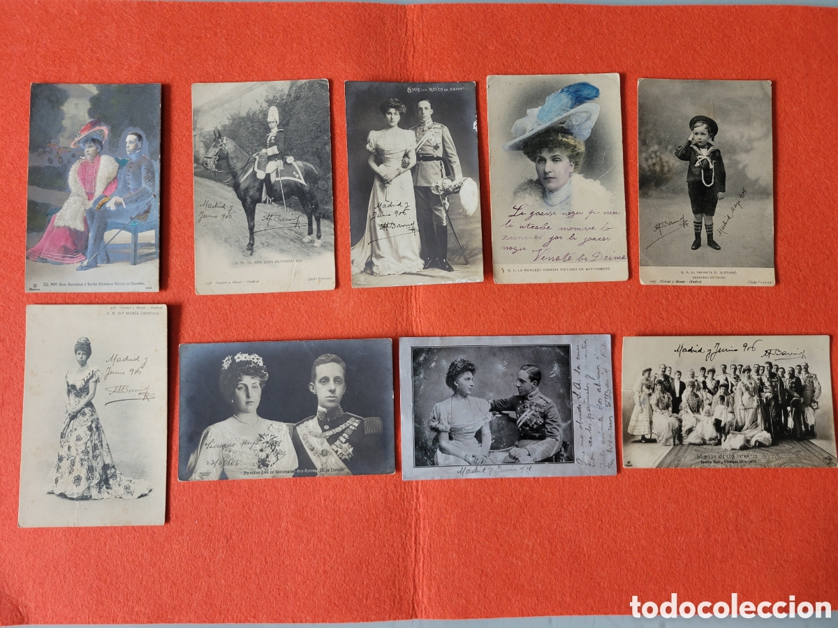 Fotograf&iacute;a antigua: LOTE 9 ANTIGUAS POSTALES DE LA REALEZA ESPA&Ntilde;OLA