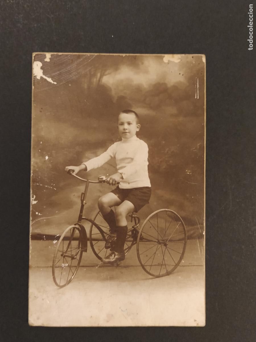 Antique Photography: NI&Ntilde;O EN BICICLETA - FOTO J. ALONSO , BARCELONA - FOTOGRAFIA ANTIGUA -(116.589)