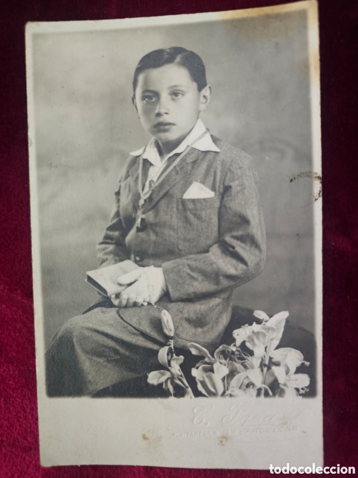 Fotograf&iacute;a antigua: Fotograf&iacute;a Antigua Primera Comuni&oacute;n - Estudio E. Igea (Barcelona) c. 1920s