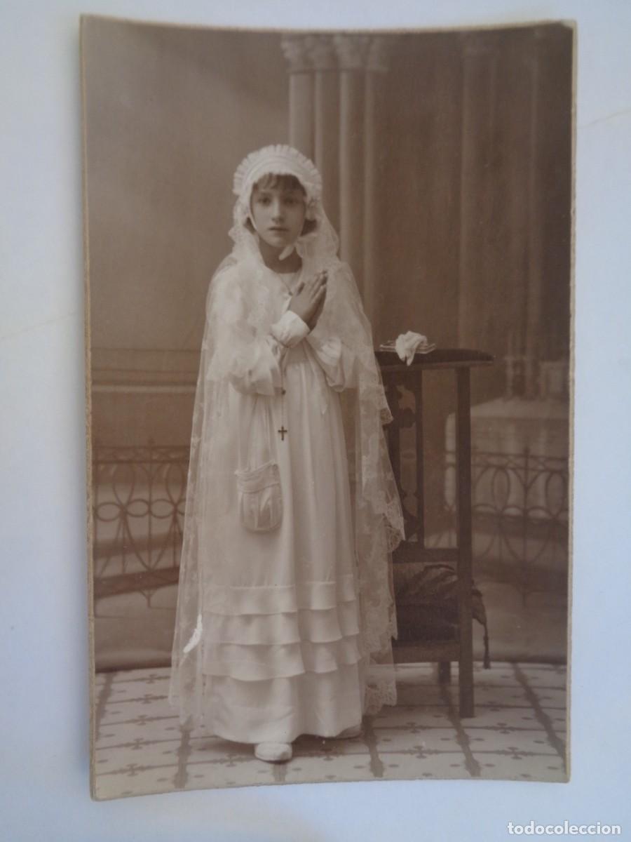 Fotograf&iacute;a antigua: PRECIOSA FOTO NI&Ntilde;A DE PRIMERA COMUNION. DE NAVARRO, PUEBLONUEVO DEL TERRIBLE ( CORDOBA ). PP. SIGLO