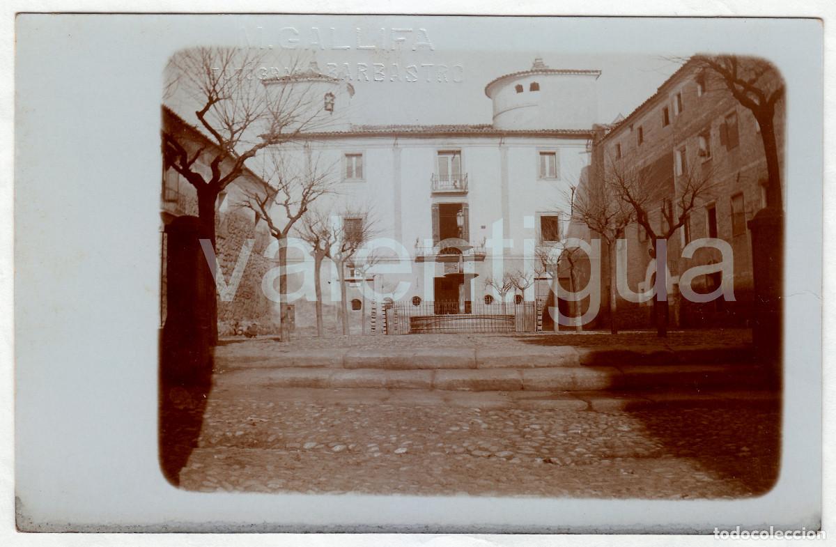 Fotograf&iacute;a antigua: Manuel Gallifa Antigua vista Plaza de la Constituci&oacute;n, Barbastro, Huesca Postal fotogr&aacute;fica 1900s