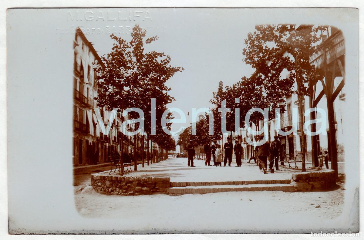 Fotograf&iacute;a antigua: Manuel Gallifa Antigua vista del Paseo del Coso, Barbastro, Huesca. Postal fotogr&aacute;fica 1900s