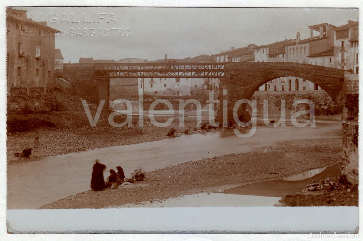 Fotograf&iacute;a antigua: Manuel Gallifa Antigua vista Puente de San Francisco, Barbastro, Huesca. Postal fotogr&aacute;fica 1900s