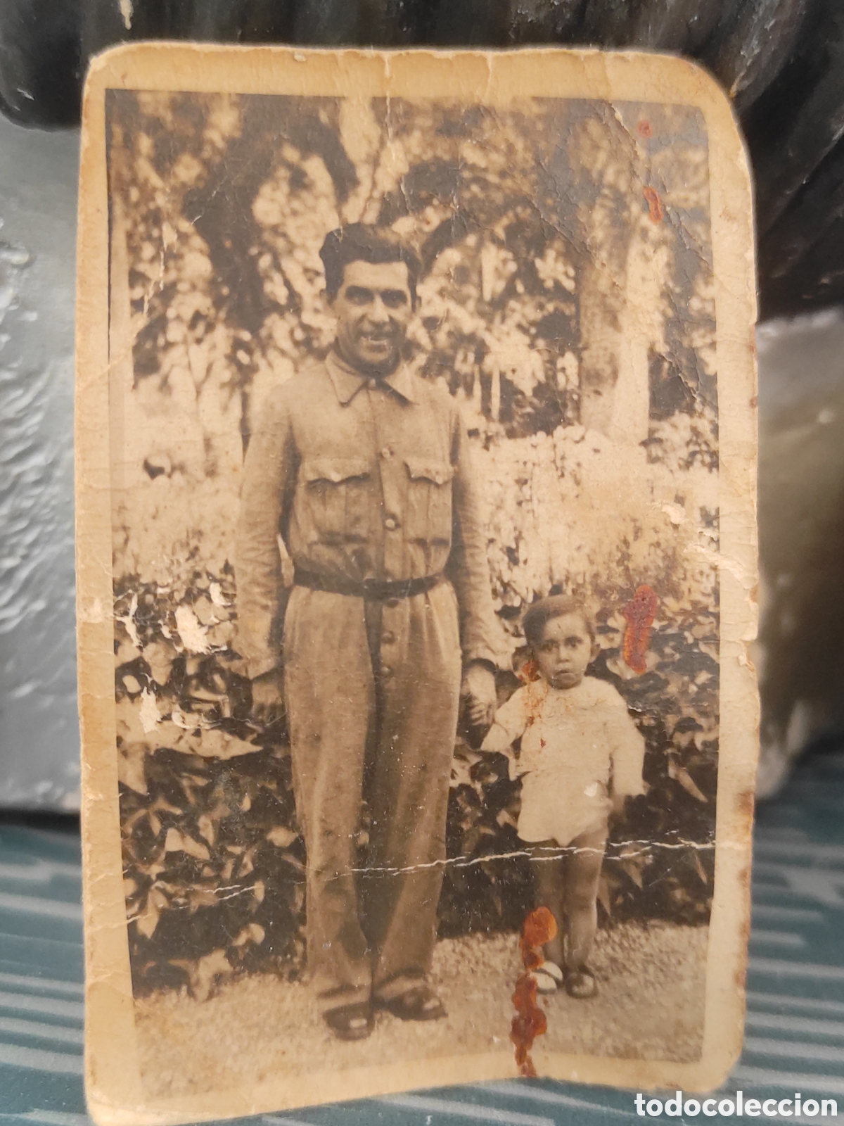 Fotograf&iacute;a antigua: Peque&ntilde;a fotograf&iacute;a tarjeta postal antigua