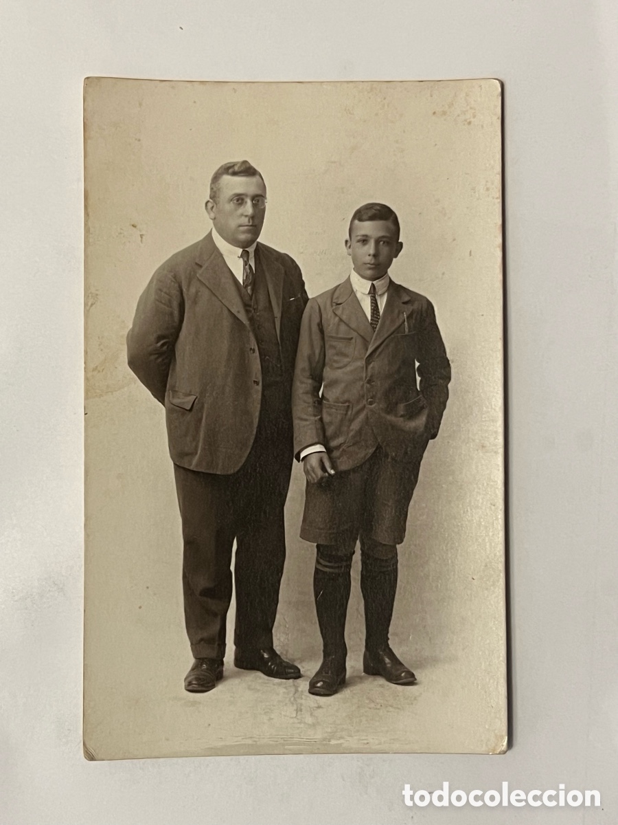 Fotograf&iacute;a antigua: BILBAO. Padre e hijo, fotograf&iacute;a para el recuerdo.. Garc&iacute;a Ranquin, fot&oacute;grafo (h.1910?)