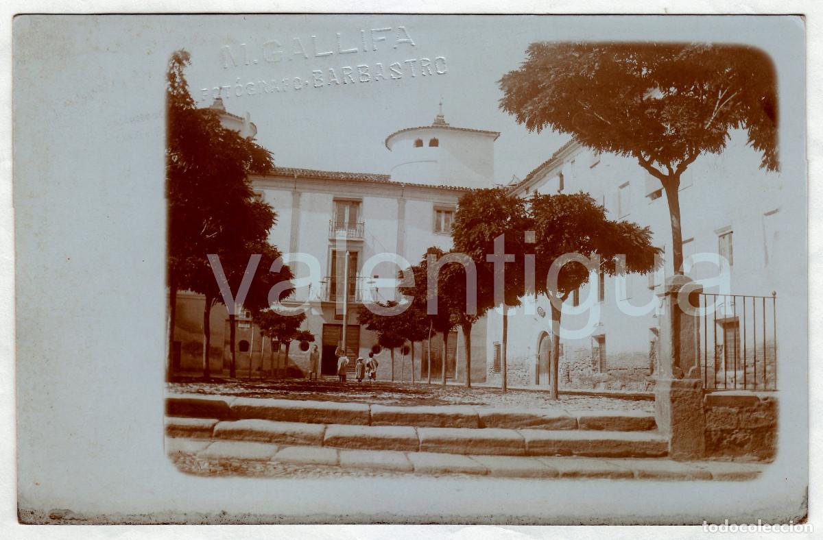Fotograf&iacute;a antigua: Manuel Gallifa Antigua vista Plaza de la Constituci&oacute;n, Barbastro, Huesca Postal fotogr&aacute;fica 1900s