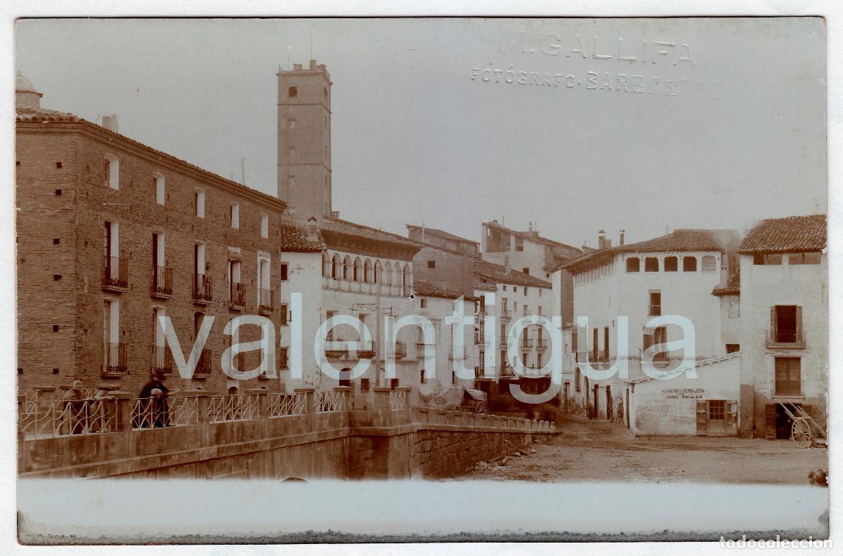Fotograf&iacute;a antigua: Manuel Gallifa Antigua vista. Calle General Ricardos, Barbastro, Huesca Postal fotogr&aacute;fica 1900s