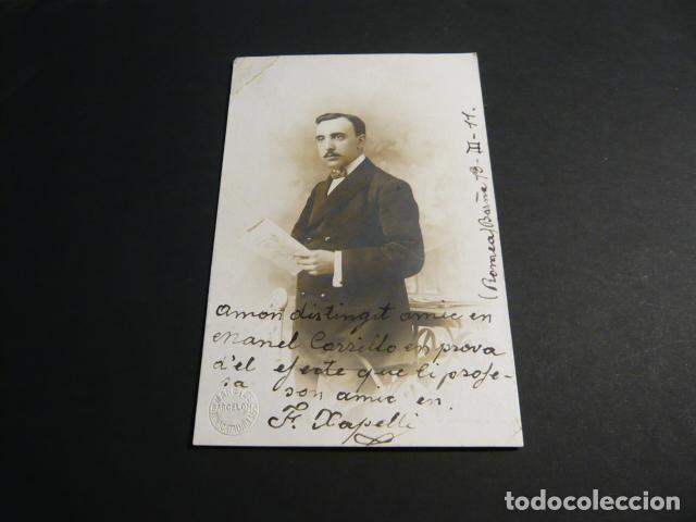 Fotograf&iacute;a antigua: BARCELONA RETRATO DE HOMBRE F. XAPELLI POSTAL FOTOGRAFICA 1911