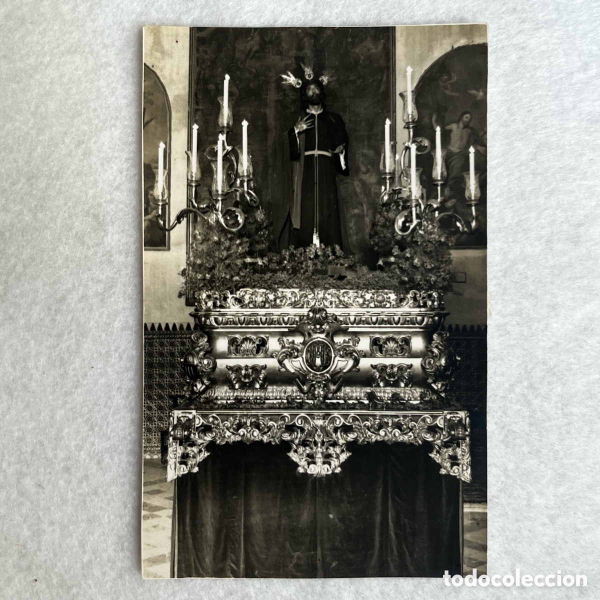 Fotograf&iacute;a antigua: SEMANA SANTA SEVILLA - FOTOGRAF&Iacute;A POSTAL CRISTO DE LA VICTORIA / HDAD. DE LA PAZ