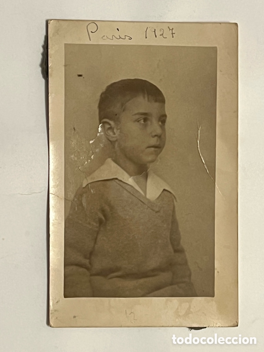 Fotograf&iacute;a antigua: NI&Ntilde;OS PAR&Iacute;S.. Fotograf&iacute;a el hijo del inmigrante.. (a.1927) Med&iacute;das: 14 x 9 cm.,