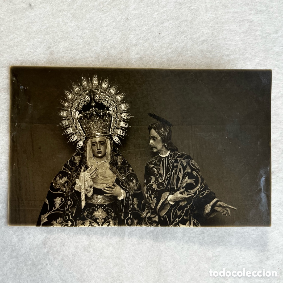 Fotograf&iacute;a antigua: SEMANA SANTA SEVILLA - FOTOGRAF&Iacute;A POSTAL DE LA VIRGEN DE LA AMARGURA