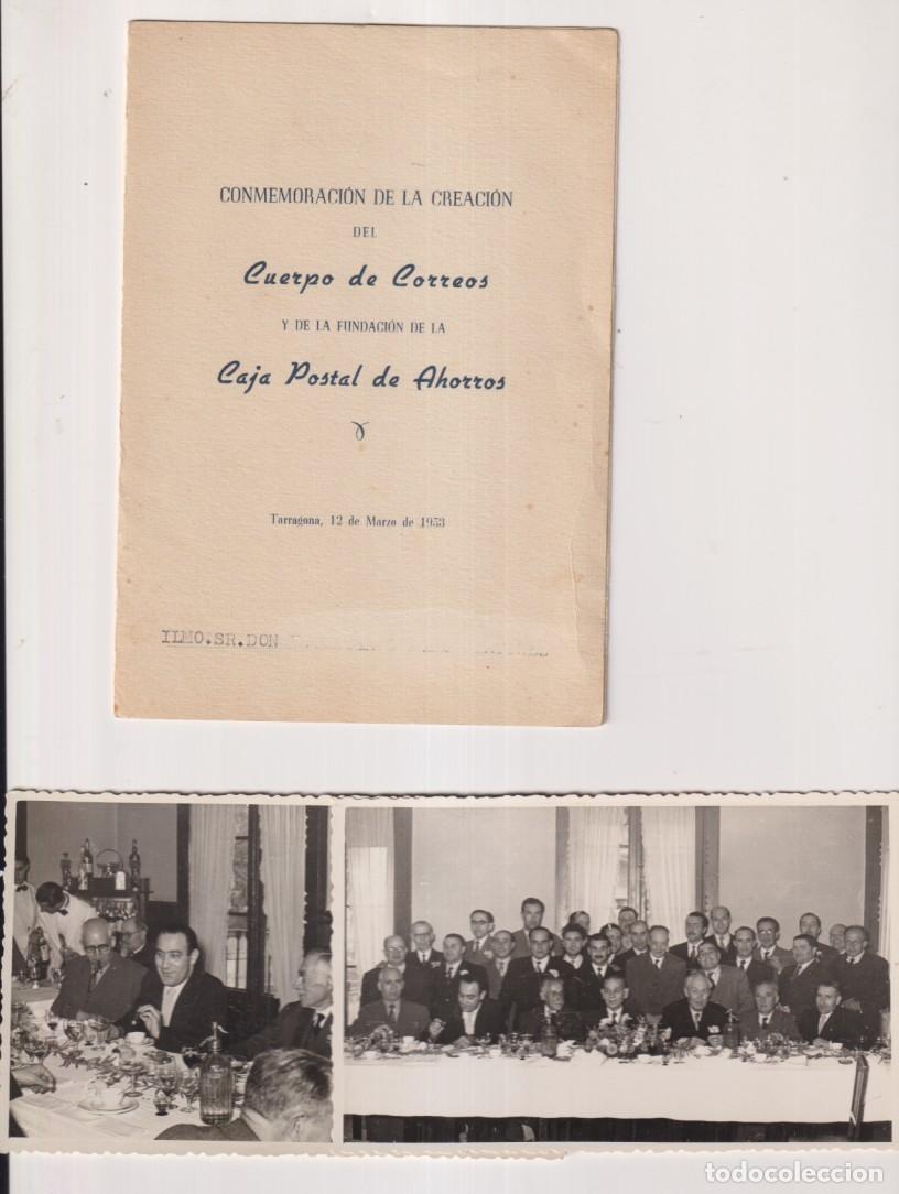 Alte Fotografie: Conmemoraci&oacute;n de la creaci&oacute;n del Cuerpo de Correos y Caja postal de Ahorros. Tarragona 1953. Dos Fot
