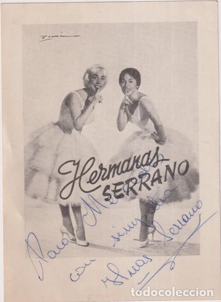 Alte Fotografie: Postal Publicitaria (15,5x11 cm.) de las Hermanas Serrano. con dedicaci&oacute;n y aut&oacute;grafo