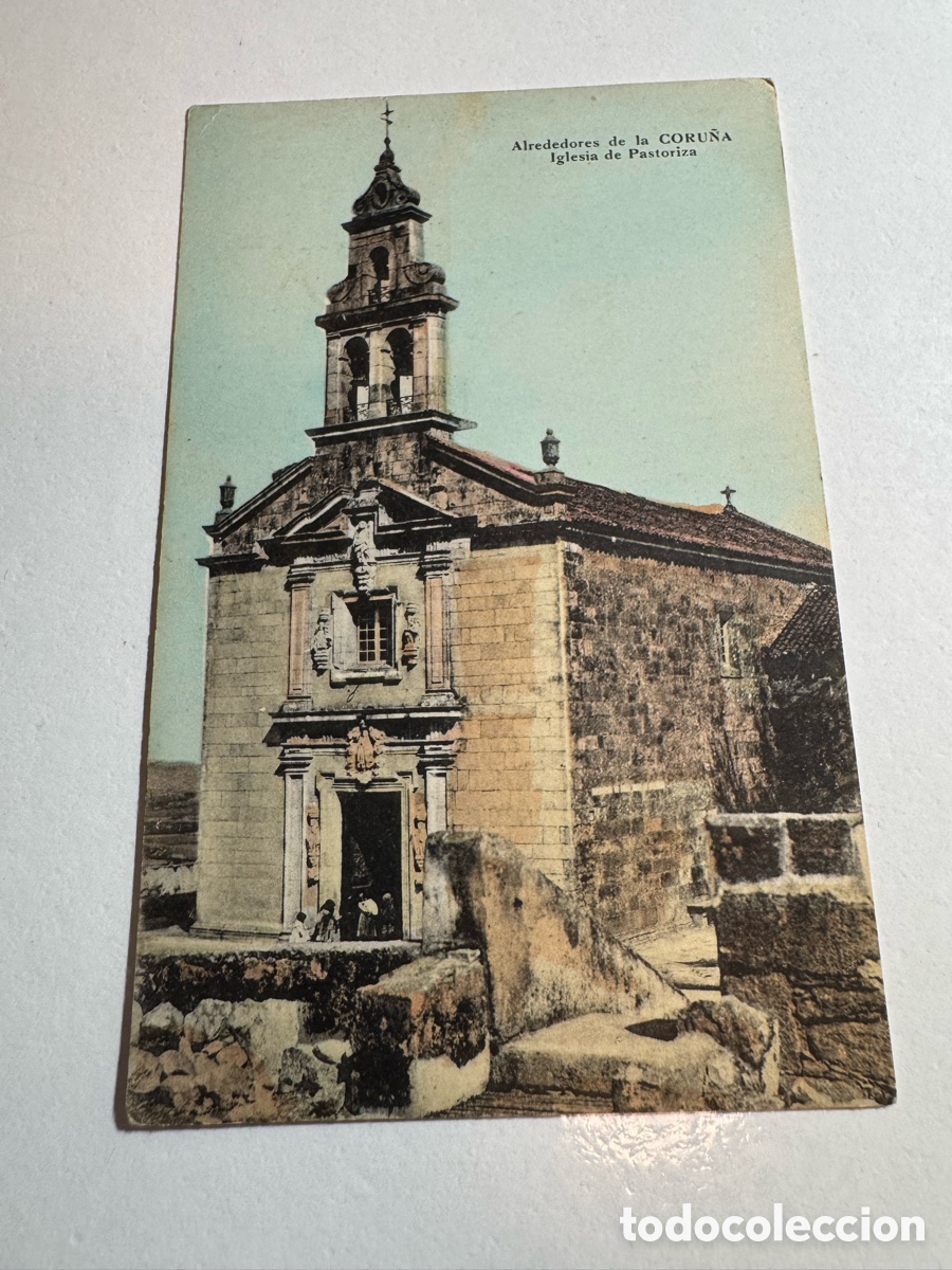 Fotograf&iacute;a antigua: Postal Antigua Alrededores de La Coru&ntilde;a. Iglesia de Pastoriza.