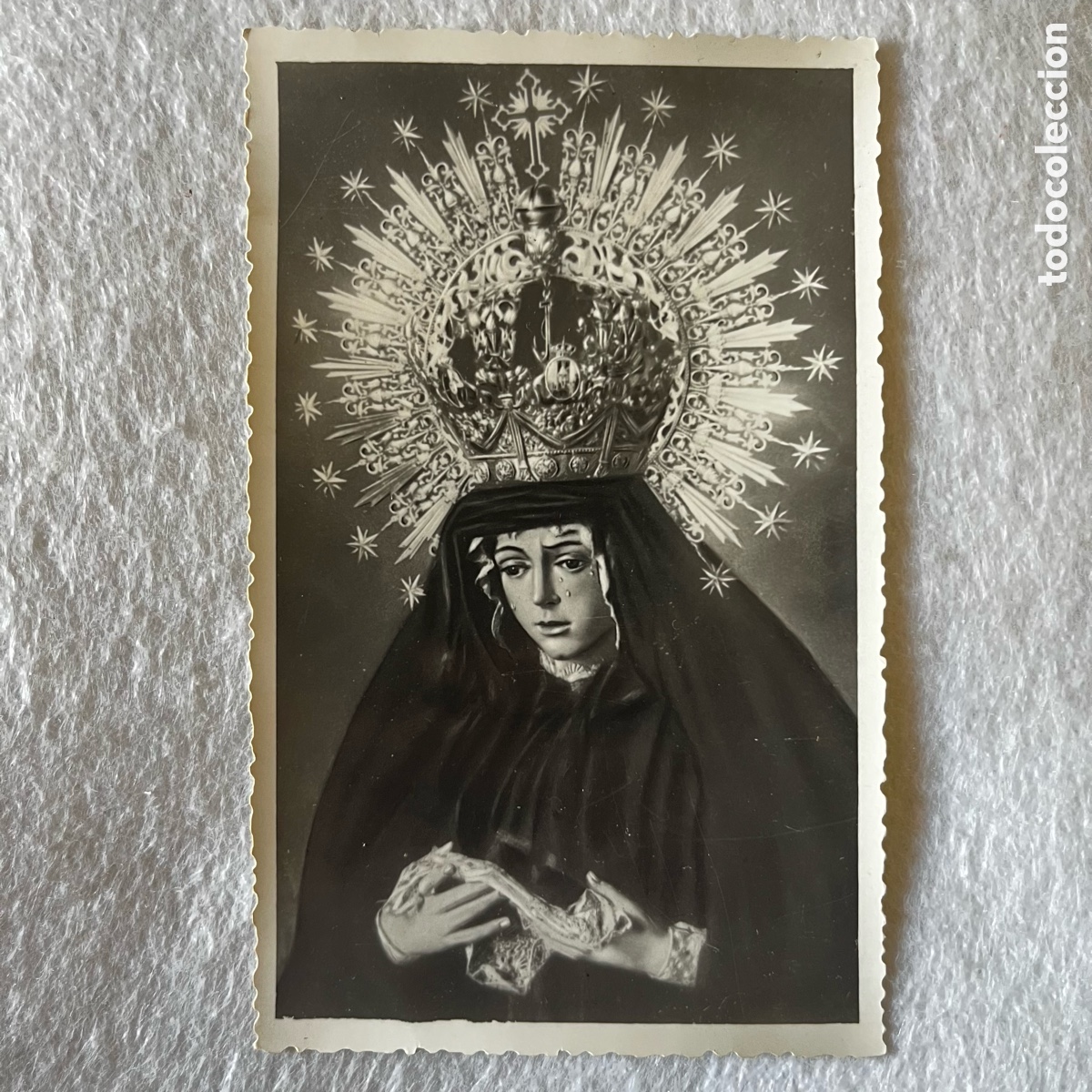 Fotograf&iacute;a antigua: SEMANA SANTA SEVILLA - FOTOGRAF&Iacute;A POSTAL VIRGEN MACARENA