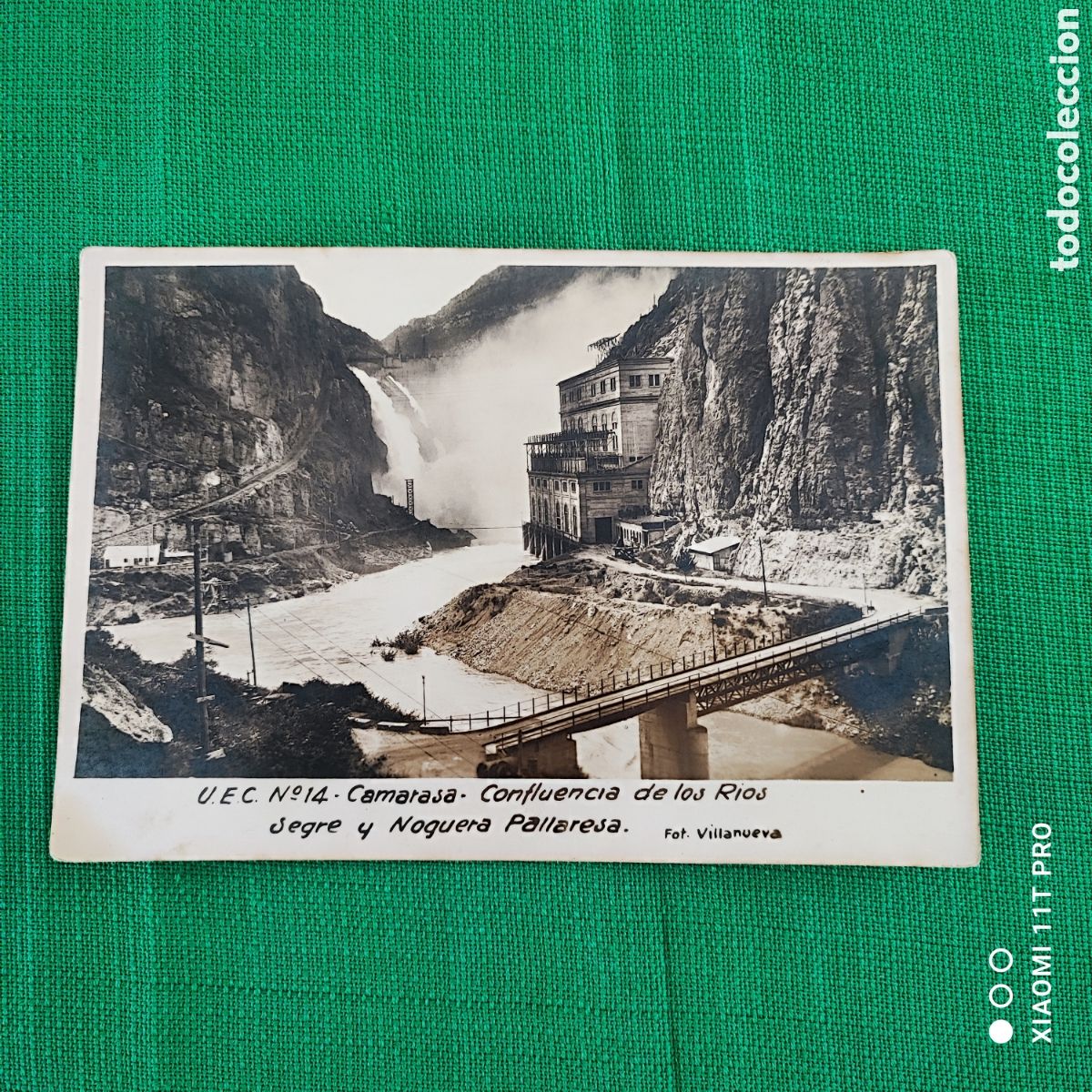 Alte Fotografie: Fotograf&iacute;a antigua Camarasa, confluencia de los r&iacute;os Segre y Noguera Pallaresa
