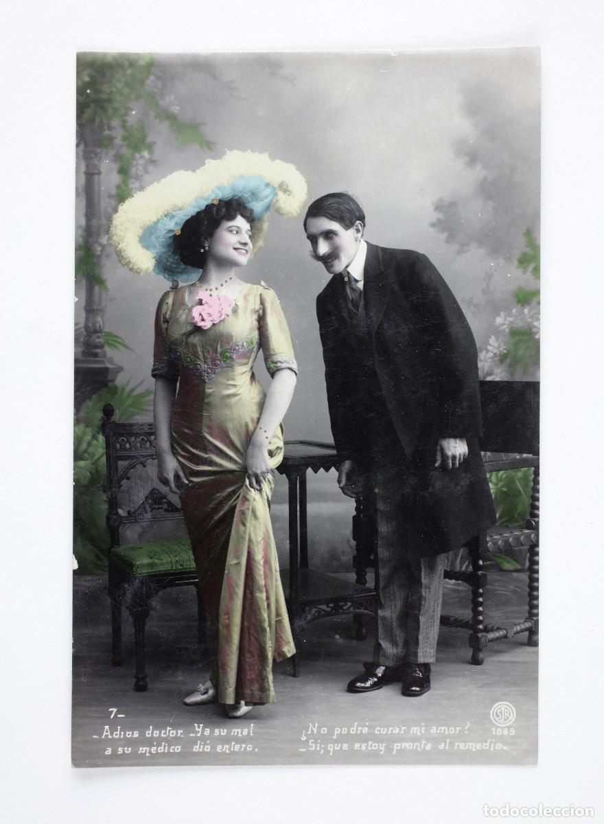 Fotograf&iacute;a antigua: FOTOGRAF&Iacute;A ROM&Aacute;NTICA EN PAPEL POSTAL CIRCULADA A&Ntilde;O 1911, VER REVERSO.
