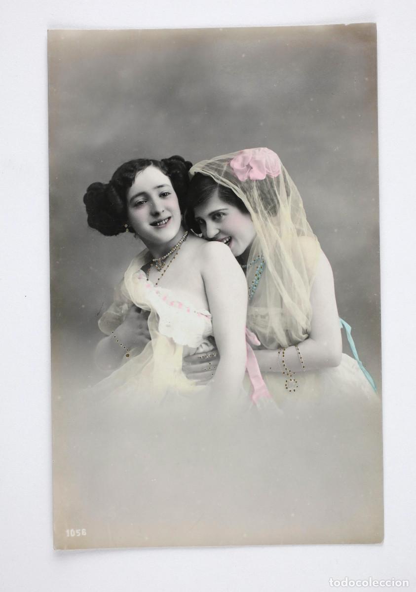 Fotograf&iacute;a antigua: Fotograf&iacute;a de pareja de chicas, 1910 aprox