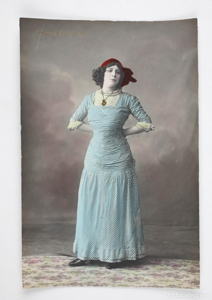 Fotograf&iacute;a antigua: REN&Eacute;E DHERBAL, 1910 APROX. ILUMINADA A MANO.
