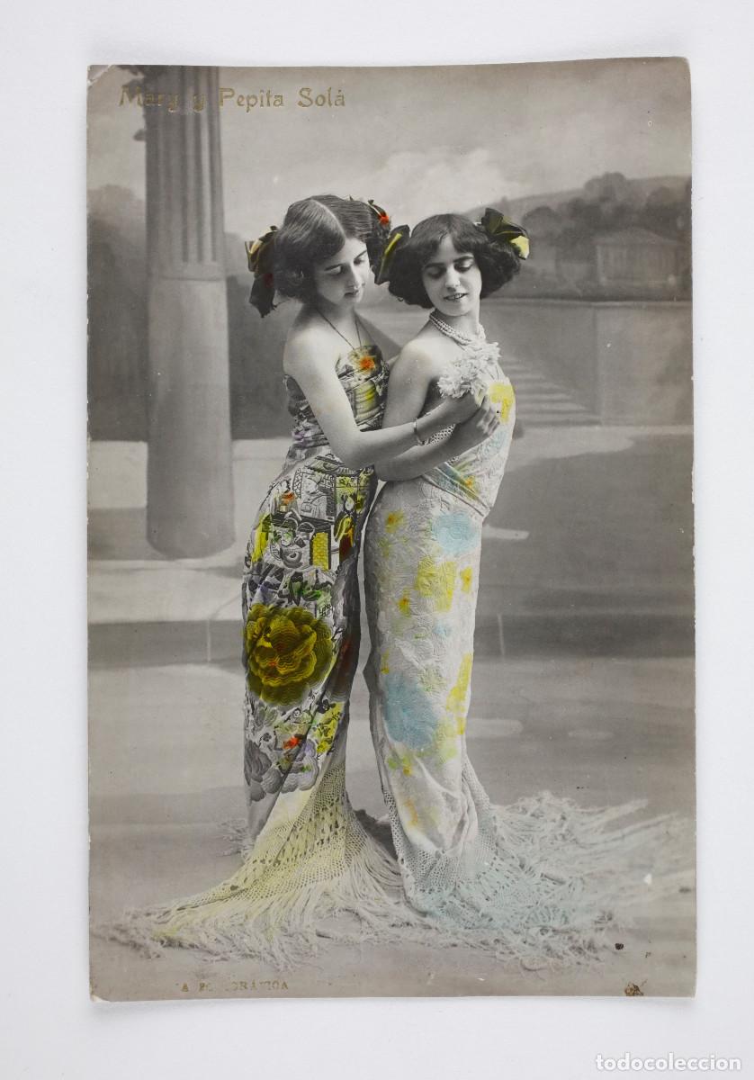 Fotograf&iacute;a antigua: MARY Y PEPITA SOL&Aacute;, FOTOGRAF&Iacute;A ILUMINADA.