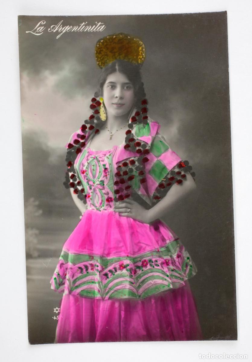 Fotograf&iacute;a antigua: LA ARGENTINITA, FOTO ILUMINADA.