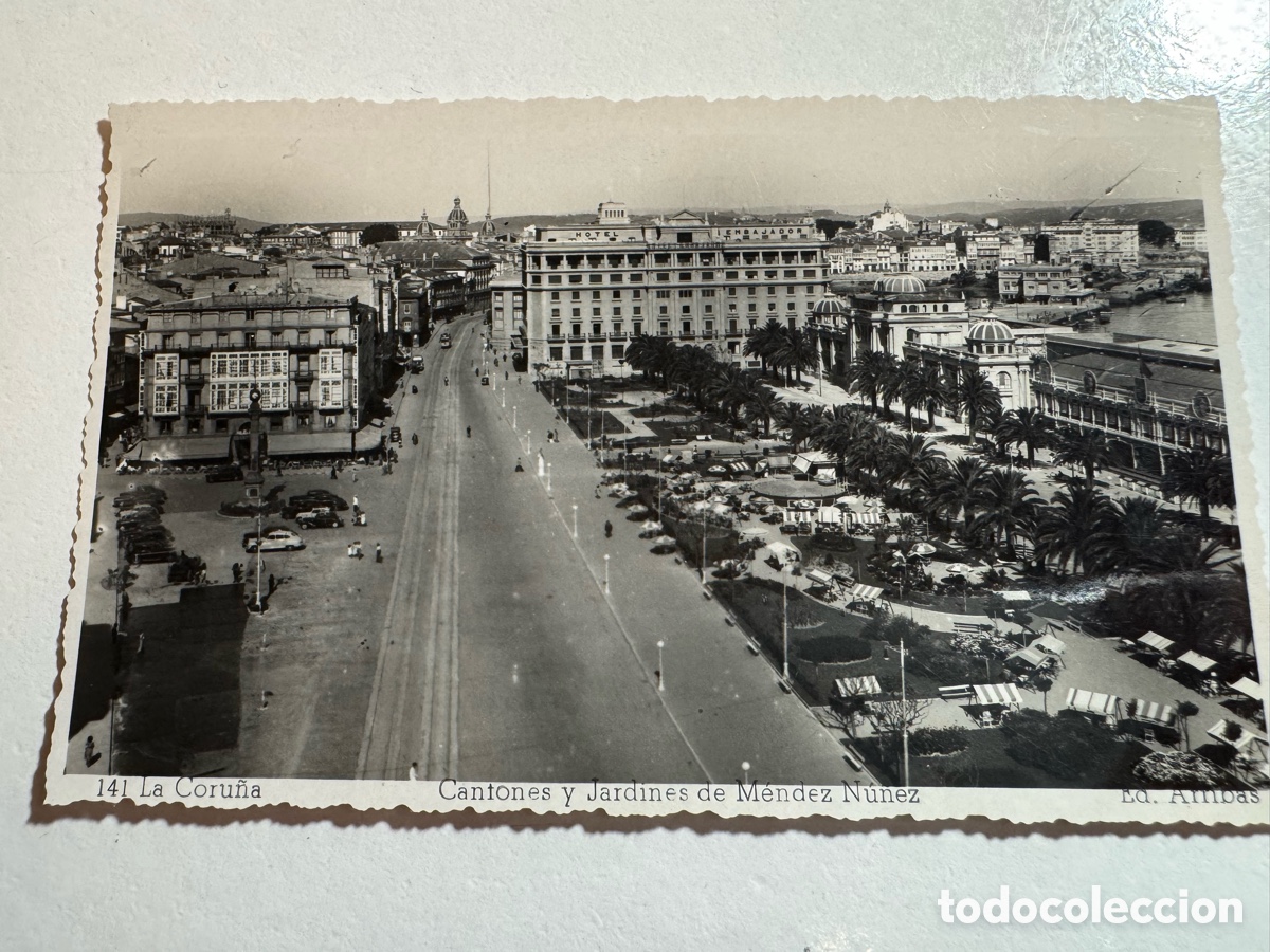 Fotograf&iacute;a antigua: Postal Antigua de La Coru&ntilde;a. Cantones y Jardines de M&eacute;ndez N&uacute;&ntilde;ez.