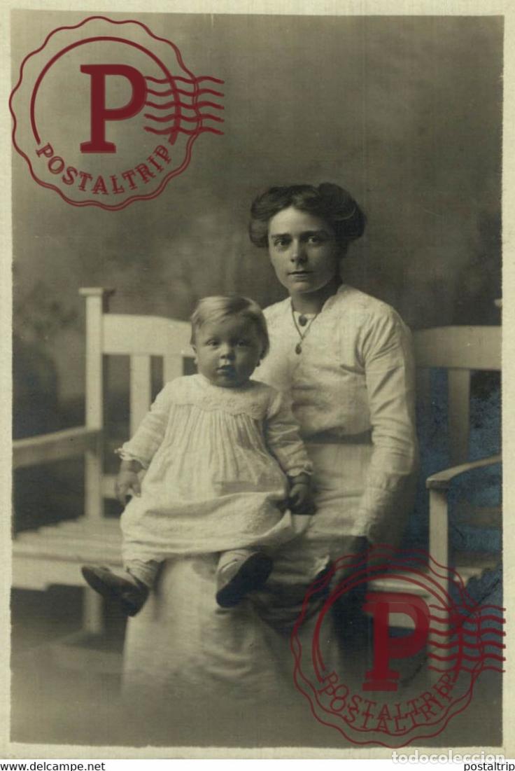 Fotograf&iacute;a antigua: 1914 MOTHER AND DAUGHTER FOTOGRAF&Iacute;A FOTOPOSTAL PHOTO POSTCARD