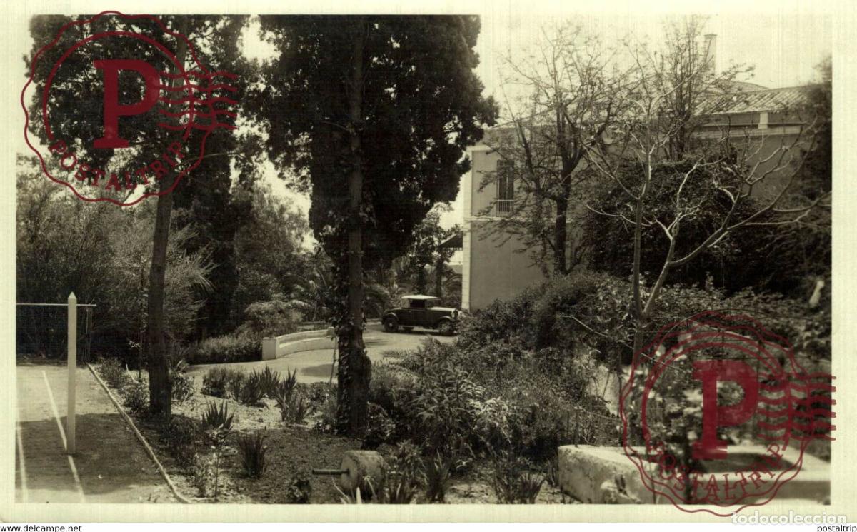 Fotograf&iacute;a antigua: JARDIN COCHE ANTIGUO CAR IN THE GARDEN FOTOGRAF&Iacute;A FOTOPOSTAL PHOTO POSTCARD