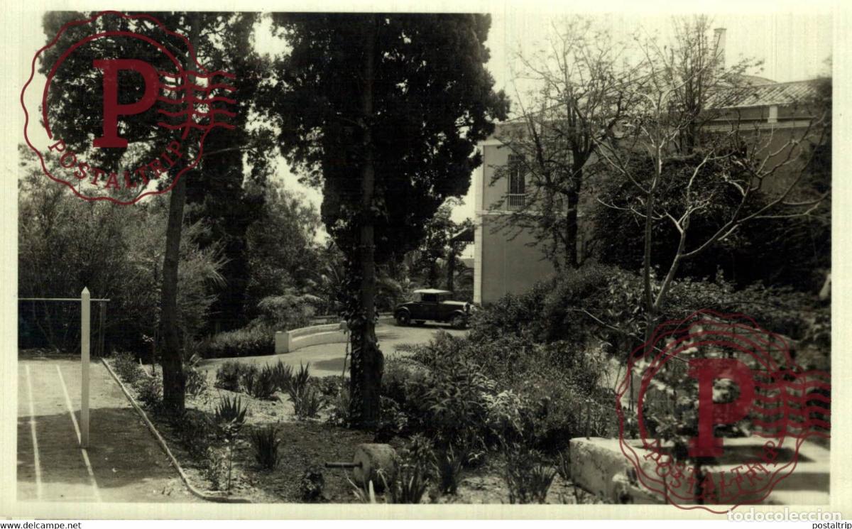 Fotograf&iacute;a antigua: JARDIN COCHE ANTIGUO CAR IN THE GARDEN FOTOGRAF&Iacute;A FOTOPOSTAL PHOTO POSTCARD