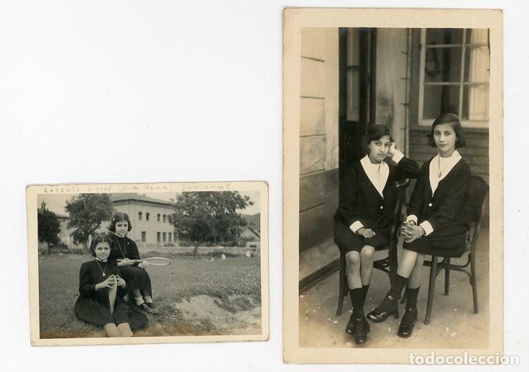 Fotografia antica: VILLASANA DE MENA. BURGOS. COLEGIO DE SAN JOSE. ALUMNAS. DOS FOTOS