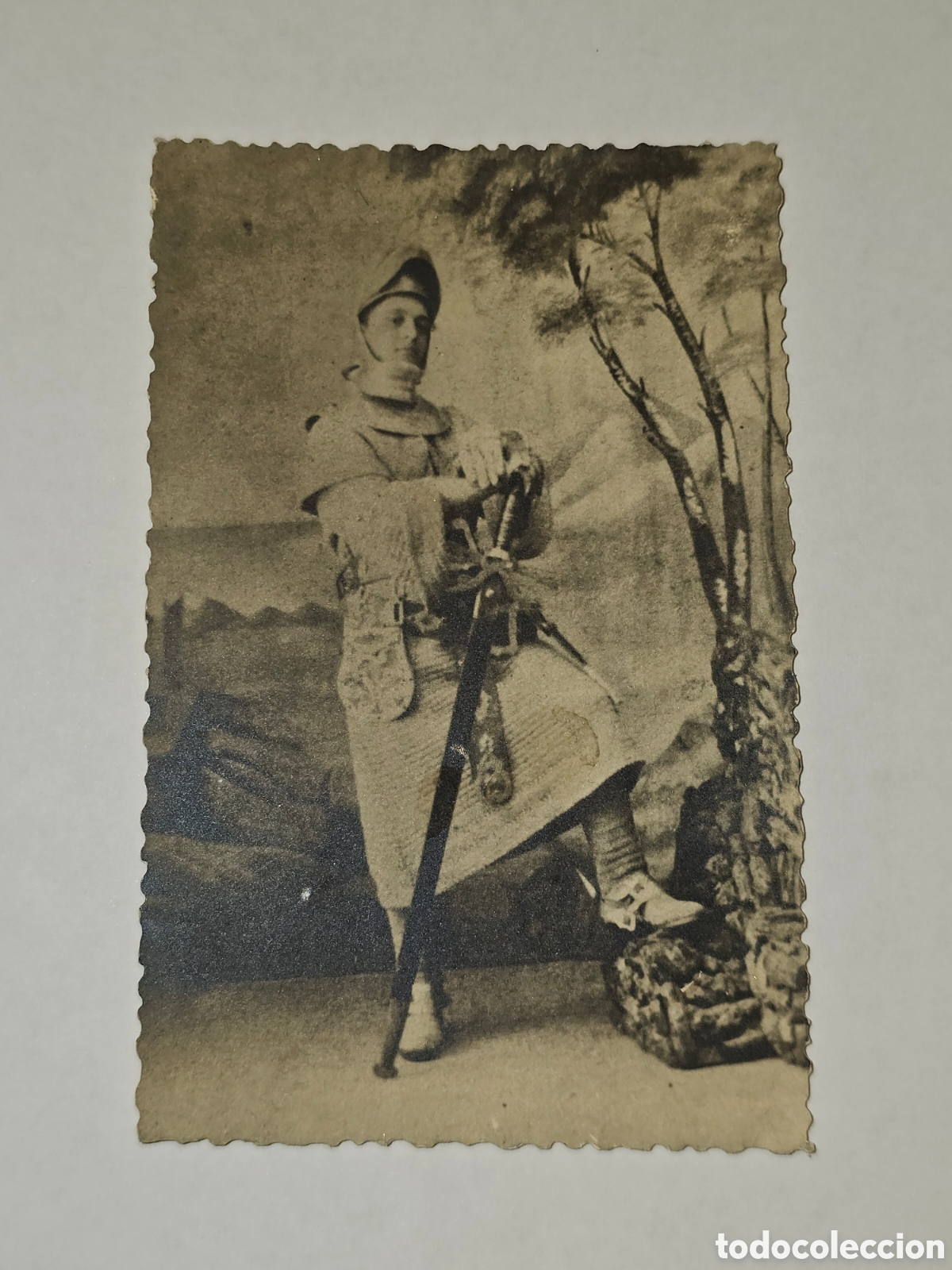Photographie ancienne: Fotograf&iacute;a antigua, postal peque&ntilde;a, hombre uniformado Armao de la Macarena, Sevilla, fin XIX