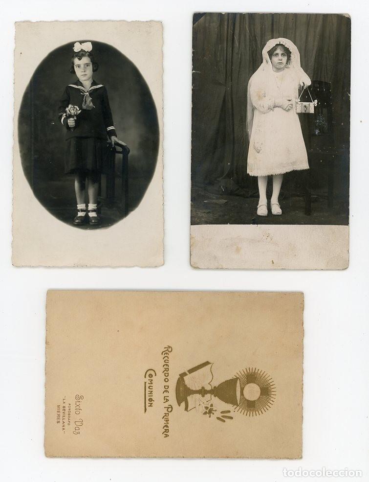 Fotografia antiga: MIERES. TRES FOTOS. RETRATOS INFANTILES