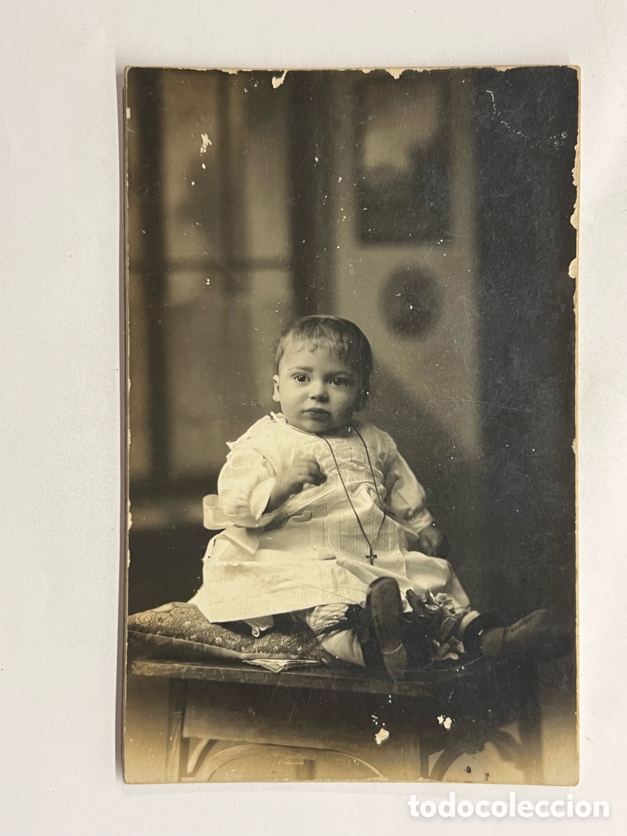 Alte Fotografie: MANRESA (Barcelona) Fotograf&iacute;a JORBA.. BeBe con Faldones Blancos.. (h.1910?) Med&iacute;das: 14 x 9