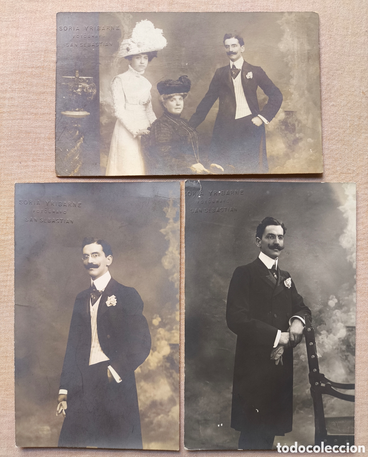 Alte Fotografie: FOTOGRAF&Iacute;A RETRATO FAMILIA BURGUES&Iacute;A POSTAL FOTOGR&Aacute;FICA SORIA YRIBARNE SAN SEBASTI&Aacute;N C. 1915