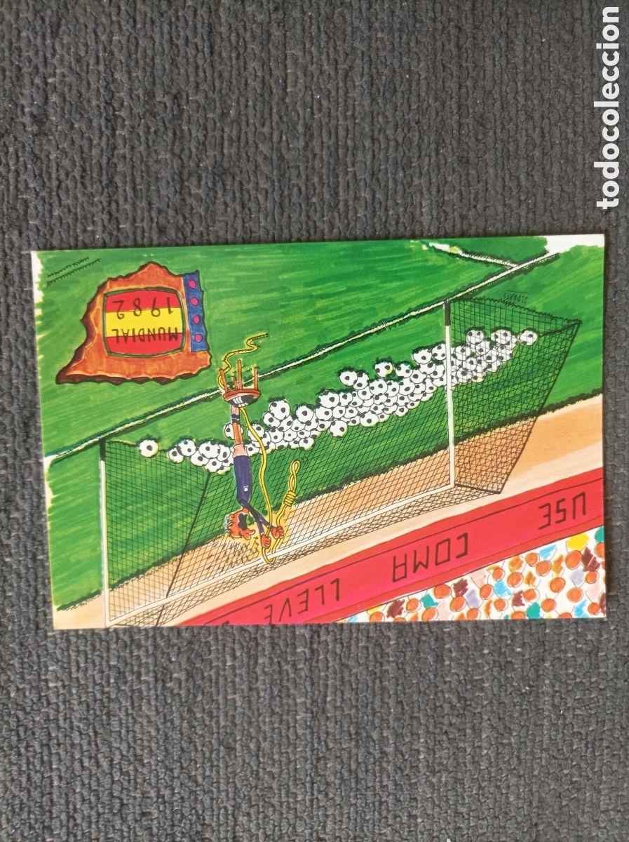 Fotograf&iacute;a antigua: Mundial '82 Postal Dibujos animados Comic Espa&ntilde;a futbol