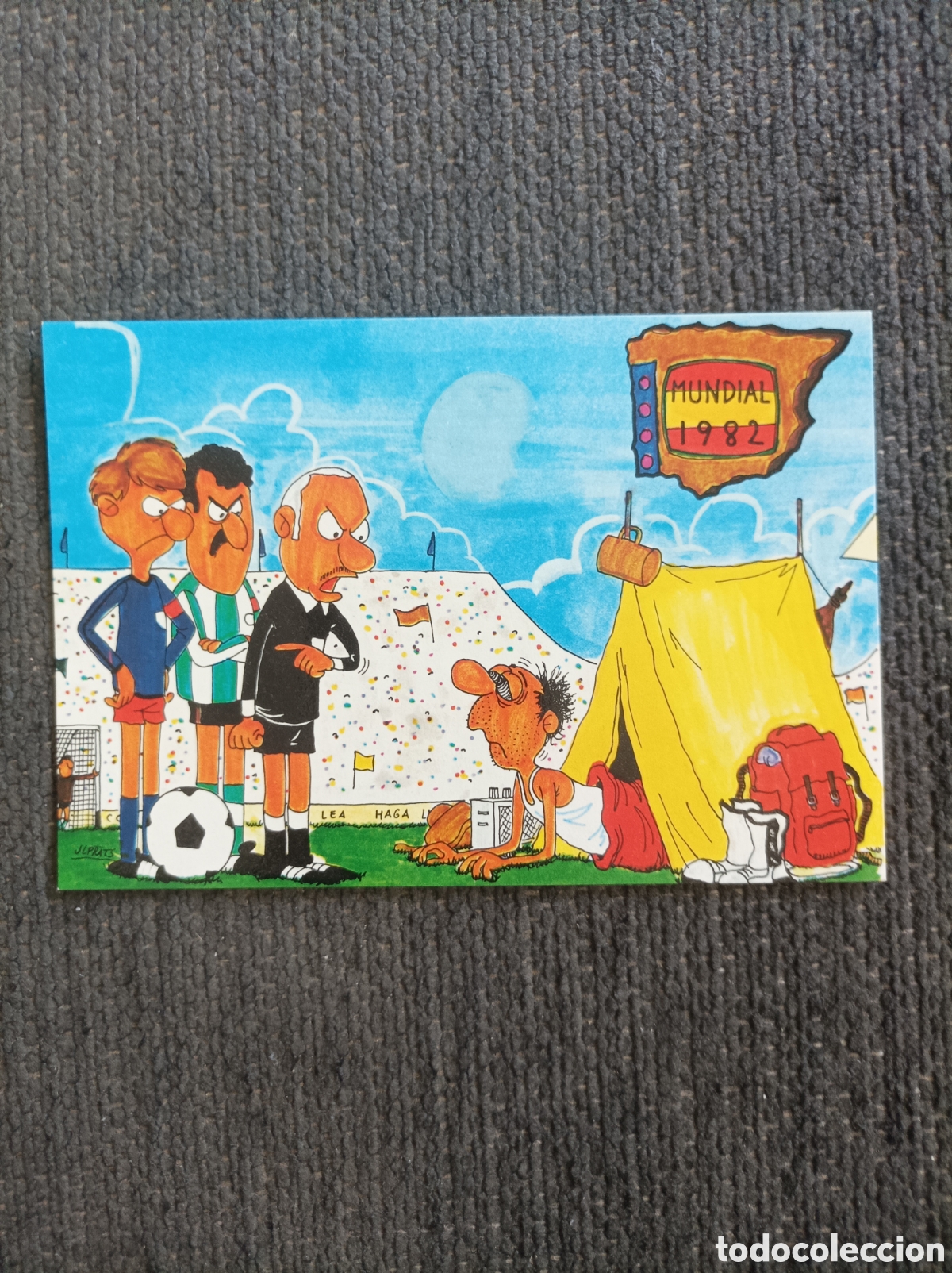 Fotograf&iacute;a antigua: Mundial '82 Postal Dibujos animados Comic f&uacute;tbol Espa&ntilde;a
